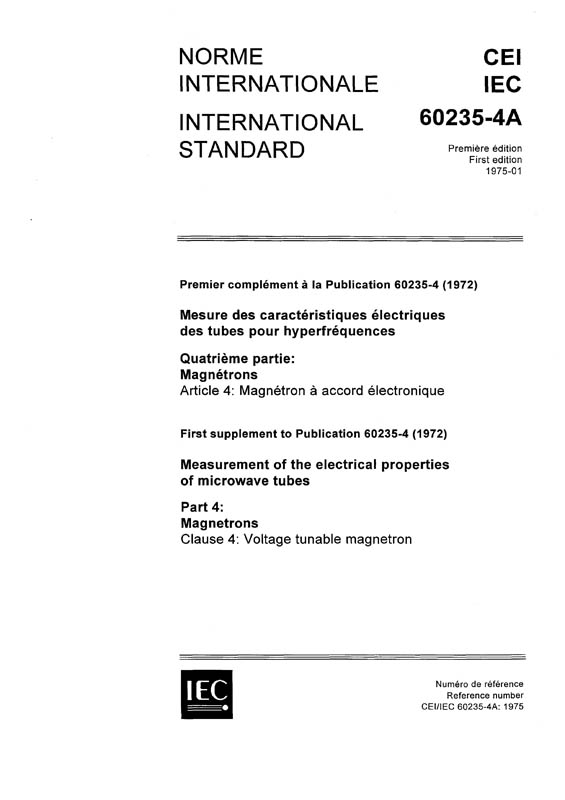Cover IEC 60235-4A:1975